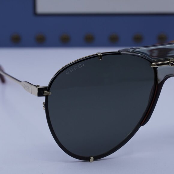 Gucci GG0740S 001 Aviator Sunglasses – Gold\Grey - Picture 5 of 11